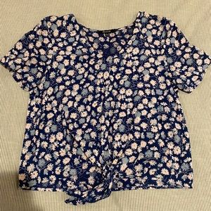Madewell Floral Tie-Front Blouse Size S